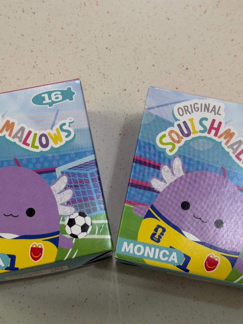 Set of 2 McDonald’s FIFA World Cup 26 Squishmallows Monica #11 NWT